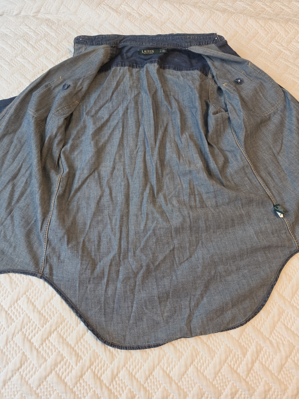 Ralph Lauren Women's Denim Button-Down Shirt - Blue - Picture 4 of 4